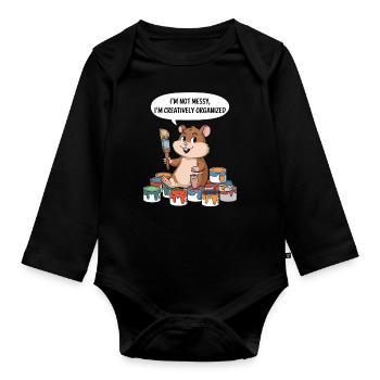 Artist Painter Creative Organized Cuter - Organic Longsleeve Baby Bodysuit - black - Front