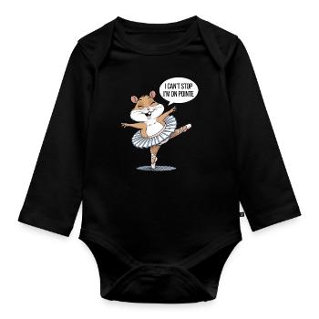 Ballet des hamsters : Je ne peux pas m’arrêter, je suis - Body Bébé bio manches longues - noir - Devant