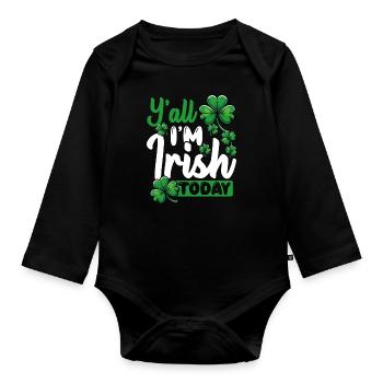Vous tous, je suis irlandais drôle St. - Body Bébé bio manches longues - noir - Devant