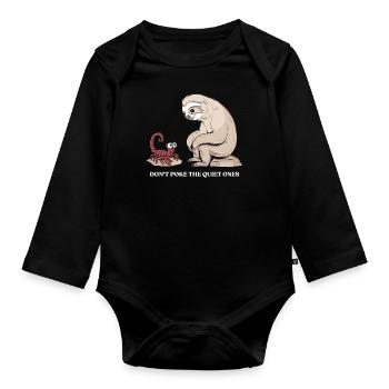 Scorpio Zodiac Sign Sloth: Don't Poke The - Organic Longsleeve Baby Bodysuit - black - Front