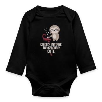 Signe du zodiaque Scorpion Paresse : Calme Intense - Body Bébé bio manches longues - noir - Devant