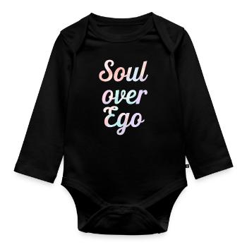Inspiration : Citation de l’âme sur l’ego - Body Bébé bio manches longues - noir - Devant