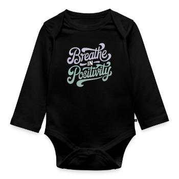 Positivity Citation sur la spiritualité inspirante - Body Bébé bio manches longues - noir - Devant