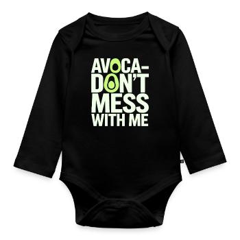 Amateur d’avocat : Végétalien Végétarien Fun - Body Bébé bio manches longues - noir - Devant
