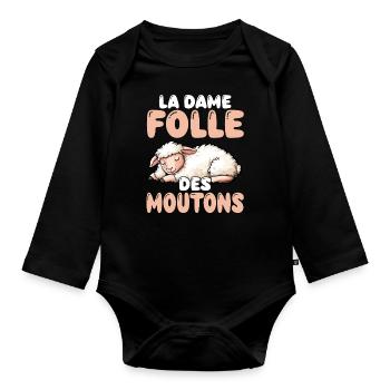 La Madière du Mouton Passion élevage - Body Bébé bio manches longues - noir - Devant