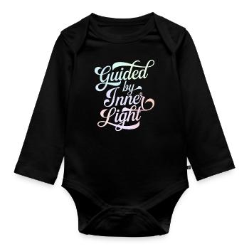 Guided by Inner Light Inspirational - Organic Longsleeve Baby Bodysuit - black - Front