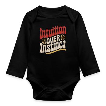 Intuition Über Instinkt Inspirierendes - Baby Bio-Langarm-Body - Schwarz - Vorne