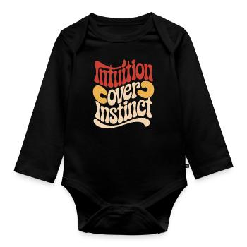 Intuition Über Instinkt Inspirierendes - Baby Bio-Langarm-Body - Schwarz - Vorne