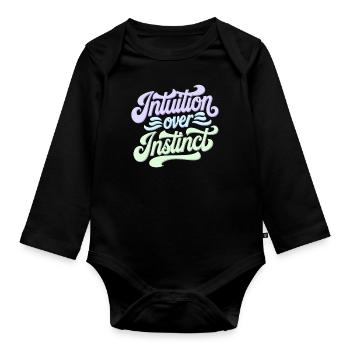 Intuition Über Instinkt Inspirierendes - Baby Bio-Langarm-Body - Schwarz - Vorne