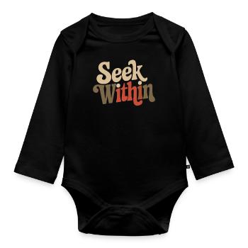 Inspiriere Dich Selbst: Suche Innen - Baby Bio-Langarm-Body - Schwarz - Vorne