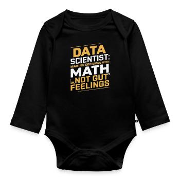 Data Scientist : Prendre des décisions avec les mathématiques - Body Bébé bio manches longues - noir - Devant