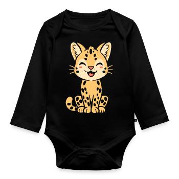 Serval - Baby Bio-Langarm-Body - Schwarz - Vorne
