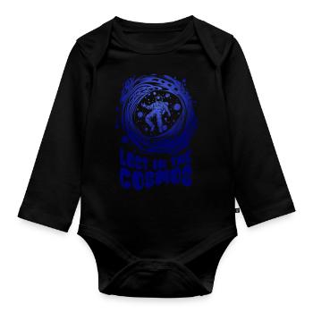 Perdu dans le cosmos - Astronaute - Espace - Body Bébé bio manches longues - noir - Devant