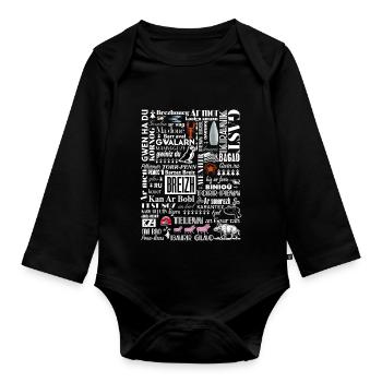LES MOTS DE LA BRETAGNE - Breizh - BZH - 3 - Body Bébé bio manches longues - noir - Devant