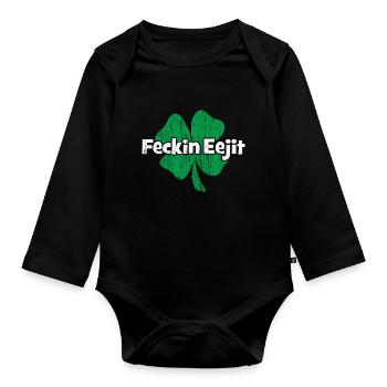Irish fecking Eejit - Body Bébé bio manches longues - noir - Devant