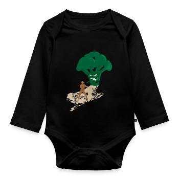 Endgegner Brokkoli - Baby Bio-Langarm-Body - Schwarz - Vorne