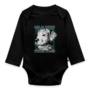 Cadeau de chien - Body Bébé bio manches longues - noir - Devant