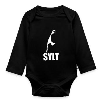 Sylt carte ville cadeau cool - Body Bébé bio manches longues - noir - Devant