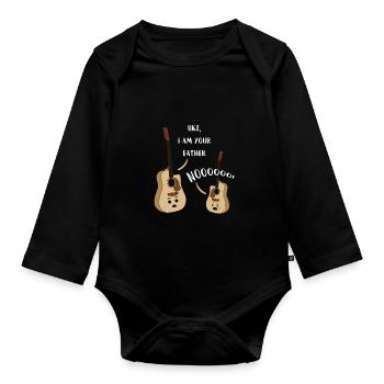 Uke I Am Your Father T Shirt Ukulele Guitar Music - Baby Bio-Langarm-Body - Schwarz - Vorne