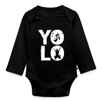 YOLO - Body Bébé bio manches longues - noir - Devant