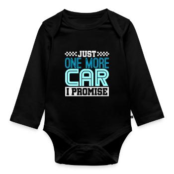 cars - Organic Longsleeve Baby Bodysuit - black - Front