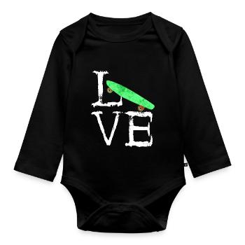 Longboards Love Skater Skatboard Geschenke - Baby Bio-Langarm-Body - Schwarz - Vorne