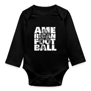 Cadeau de football américain - Body Bébé bio manches longues - noir - Devant