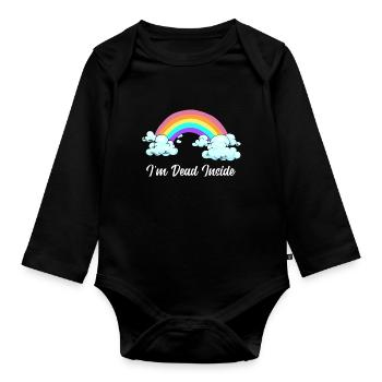 Depression Internally Dead Depressed Lonely Sad - Organic Longsleeve Baby Bodysuit - black - Front