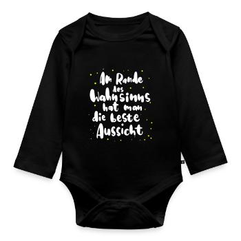 Au bord de la folie, vous avez la meilleure vue - Body Bébé bio manches longues - noir - Devant