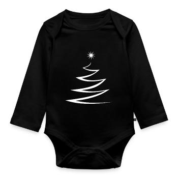 Sapin de noël sapin de noël - Body Bébé bio manches longues - noir - Devant