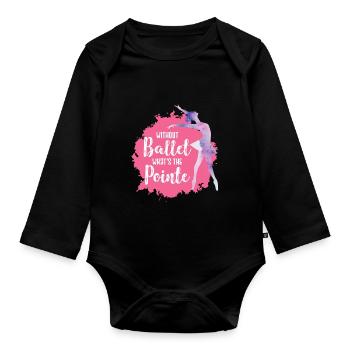 Dancing Ballet - Organic Longsleeve Baby Bodysuit - black - Front