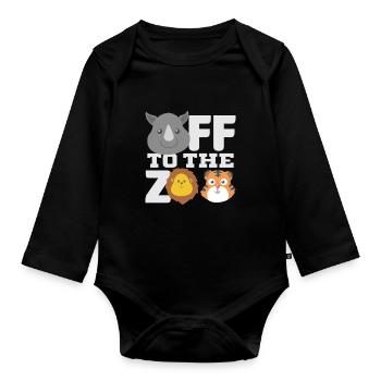 zoo - Organic Longsleeve Baby Bodysuit - black - Front
