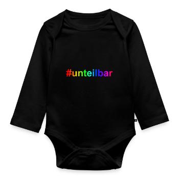 unteilbar wirsindmehr Demo gegen rechts - Baby Bio-Langarm-Body - Schwarz - Vorne