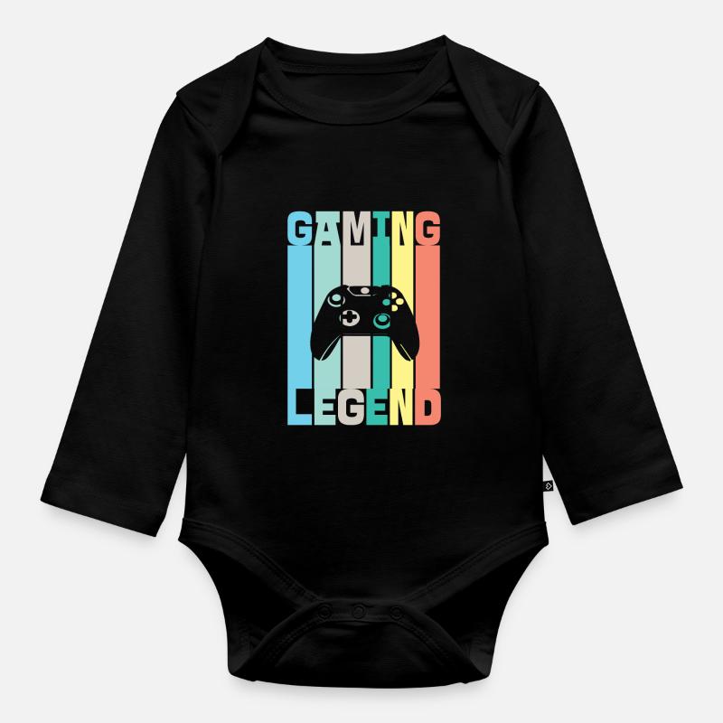 Légende du jeu - Body Bébé bio manches longues - noir