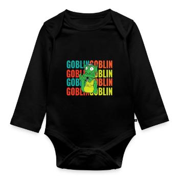 Gobelin rétro - Body Bébé bio manches longues - noir - Devant