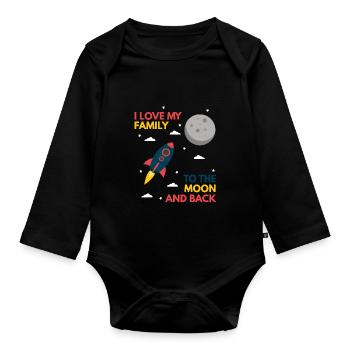 Family Family Gift Parents Son Daughter Love - Organic Longsleeve Baby Bodysuit - black - Front