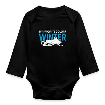 Sports d'hiver neige motoneige - Body Bébé bio manches longues - noir - Devant