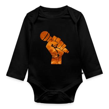 Révolution Microphone Arts Martiaux Idée Cadeau Feu - Body Bébé bio manches longues - noir - Devant