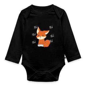 Fox - T-shirt Fox - Joueur - Zocker - Body Bébé bio manches longues - noir - Devant