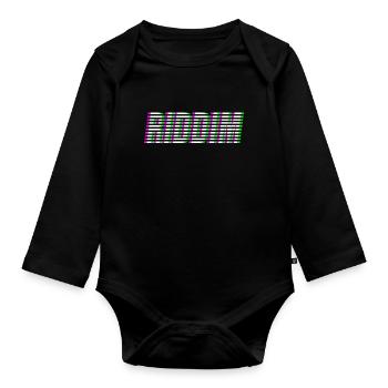 RIDDIM - Organic Longsleeve Baby Bodysuit - black - Front