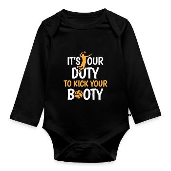 Volleyball Volleyballer Lustiger Spruch Geschenk - Baby Bio-Langarm-Body - Schwarz - Vorne