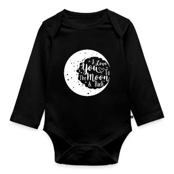 I love you to the moon and back Valentinstag Gesch - Baby Bio-Langarm-Body - Schwarz - Vorne