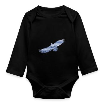 Soar like at Eagle - Organic Longsleeve Baby Bodysuit - black - Front