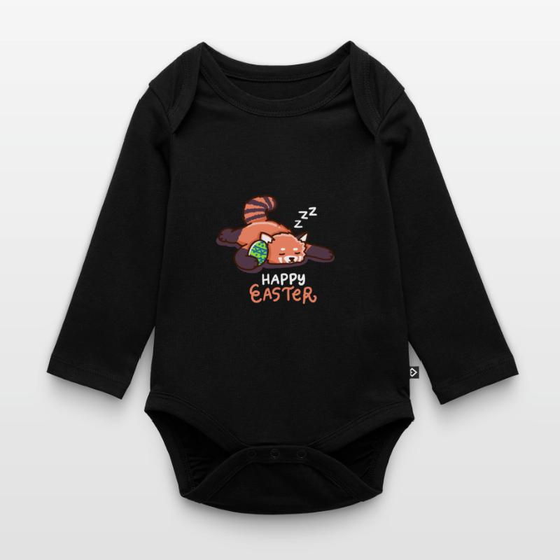 Red Panda - Easter - Happy Easter - Easter egg Organic Longsleeve Baby Bodysuit
