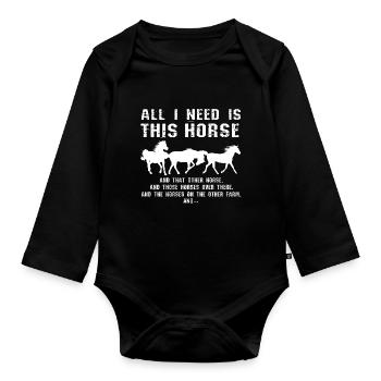 Nur Das Pferd - Baby Bio-Langarm-Body - Schwarz - Vorne