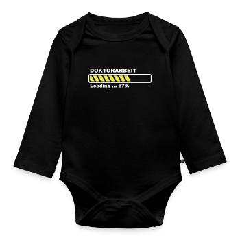 PhD thesis - Organic Longsleeve Baby Bodysuit - black - Front