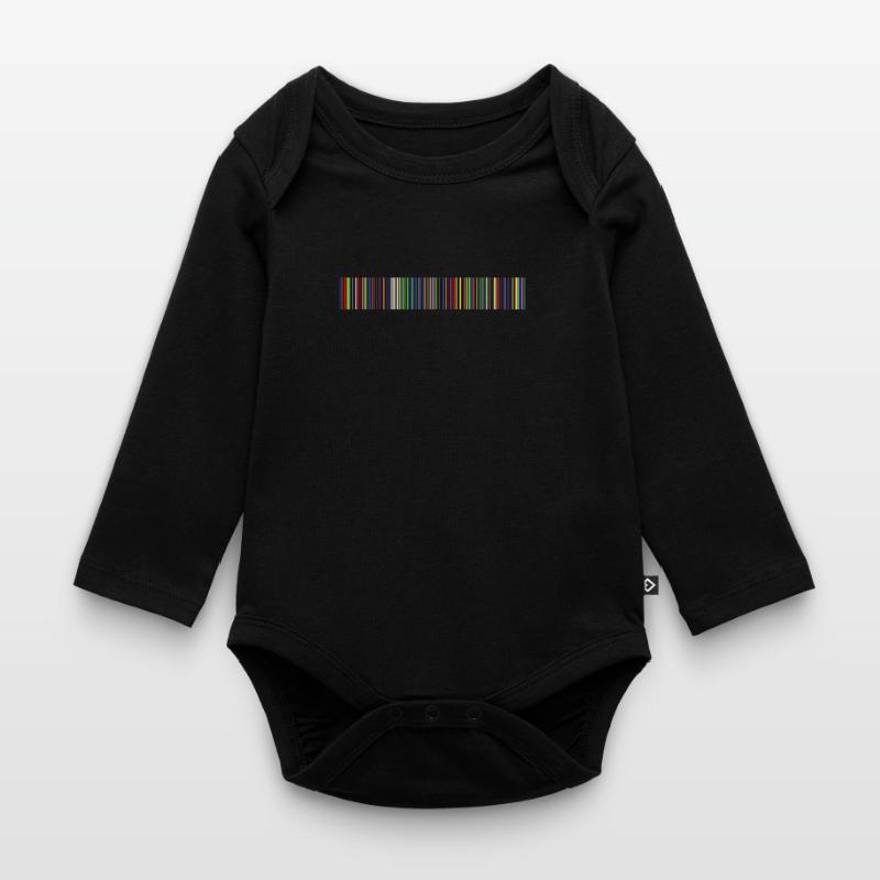 Barcode bar code strip codes Organic Longsleeve Baby Bodysuit