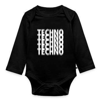 Techno - Organic Longsleeve Baby Bodysuit - black - Front