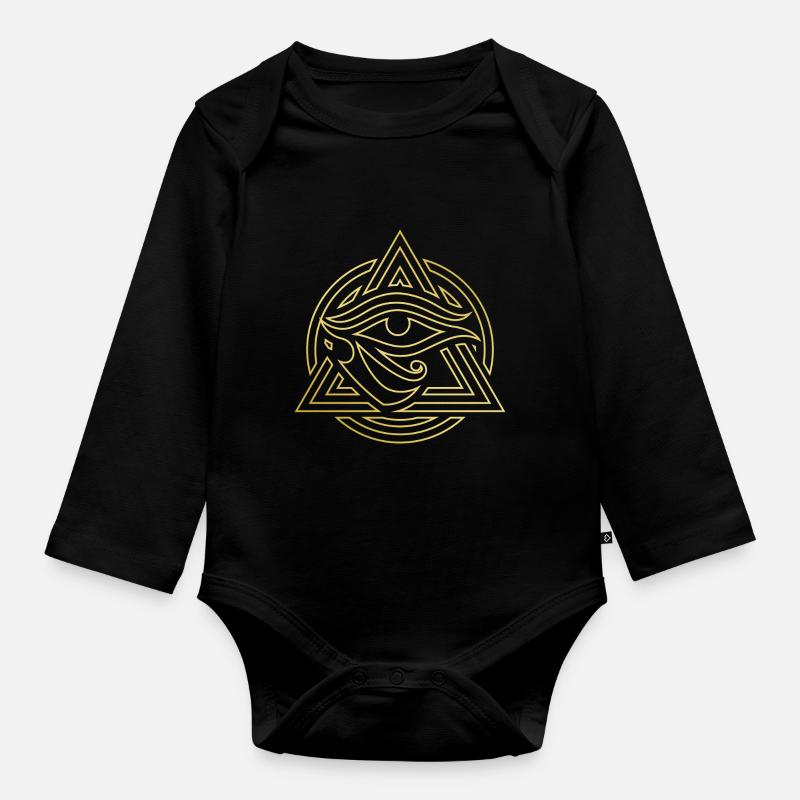 Logo d’Horus - Body Bébé bio manches longues - noir