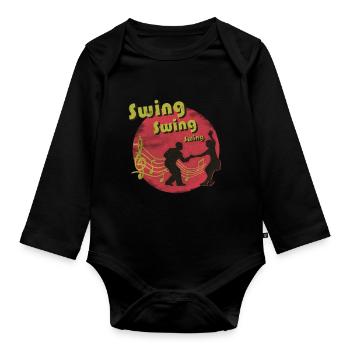 Paar, das Swing tanzt - Baby Bio-Langarm-Body - Schwarz - Vorne